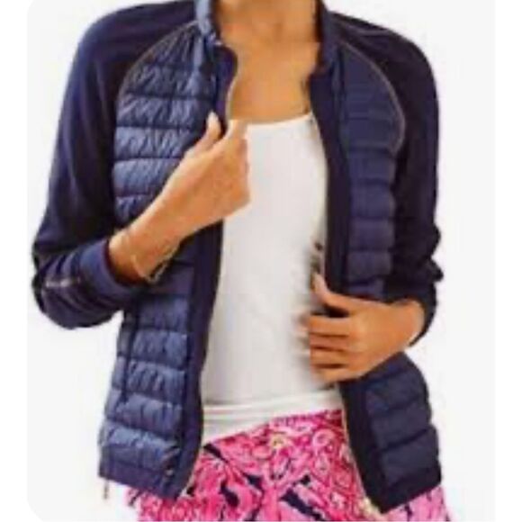 Lilly Pulitzer Polyester Outer Shell Jackets blue sz M - Picture 1 of 10